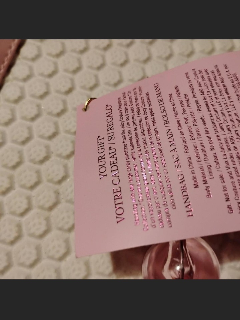 Juicy Couture Light Pink Shoulder Bag with Clear Bead Handle#marks - Picture 5 of 7
